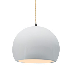 Radiance One Light Pendant in Gloss White (102|CER-6533-WHT-MBLK-BEIG-TWST)