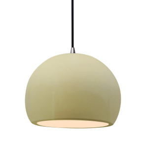 Radiance One Light Pendant in Vanilla (Gloss) (102|CER-6533-VAN-NCKL-BKCD)