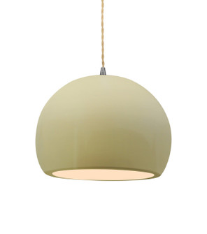 Radiance One Light Pendant in Vanilla (Gloss) (102|CER-6533-VAN-NCKL-BEIG-TWST)