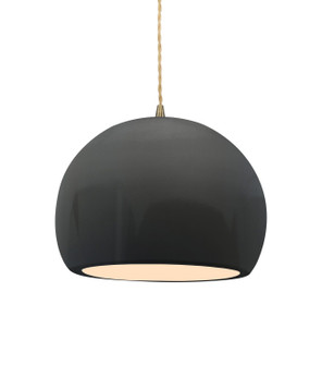 Radiance One Light Pendant in Gloss Grey (102|CER-6533-GRY-ABRS-BEIG-TWST)