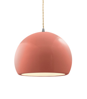 Radiance One Light Pendant in Gloss Blush (102|CER-6533-BSH-NCKL-BEIG-TWST)