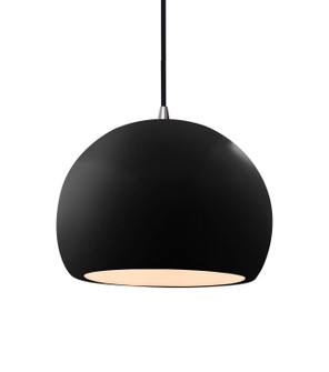 Radiance One Light Pendant in Gloss Black w/ Matte White (102|CER-6533-BKMT-NCKL-BKCD)