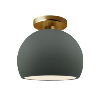 Radiance One Light Semi-Flush Mount in Pewter Green (102|CER-6350-PWGN-BRSS)
