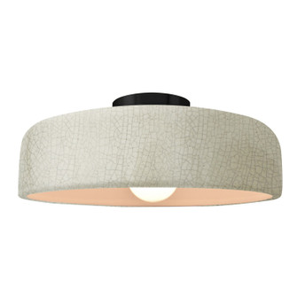 Radiance One Light Semi-Flush Mount in White Crackle (102|CER-6345-CRK-MBLK)