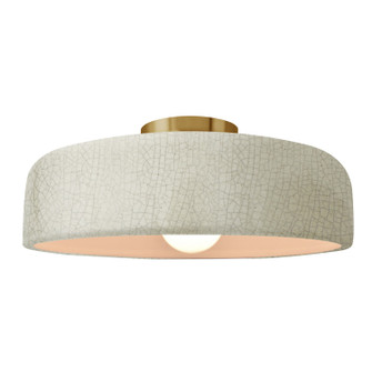 Radiance One Light Semi-Flush Mount in White Crackle (102|CER-6345-CRK-BRSS)