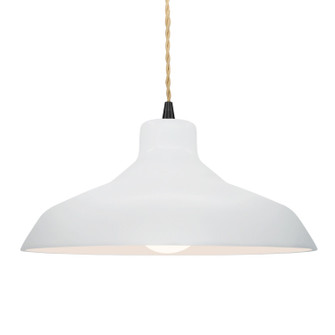 Radiance One Light Pendant in Gloss White (102|CER-6265-WHT-MBLK-BEIG-TWST)