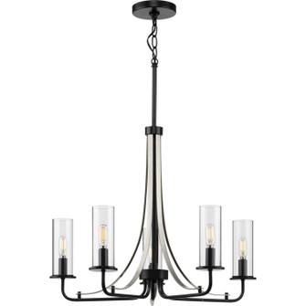 Riley Five Light Chandelier in Black (54|P400209-031)