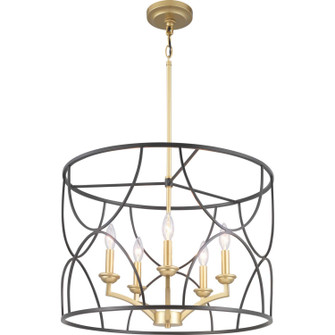 Landree Five Light Chandelier in Black (54|P400178-031)