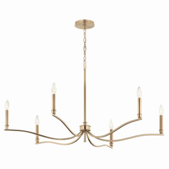 Malene Six Light Chandelier in Champagne Bronze (12|52696CPZ)