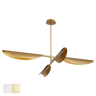 Pivot LED Chandelier in White W/ Aged Brass (440|3-407-640)