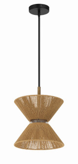 Serena One Light Pendant in Flat Black/Walnut (46|58591-FBWAL)