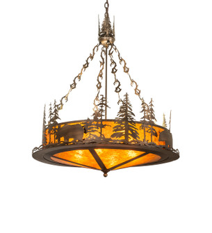 Bear At Lake Eight Light Pendant in Antique Copper (57|272093)