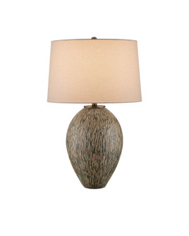 One Light Table Lamp in Olive Green/Beige/Off-White/Antique Brass (142|6000-0937)