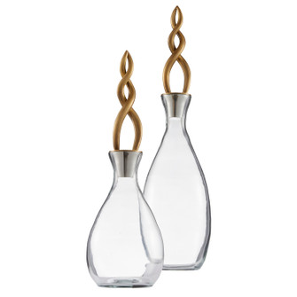 Elixir Decanters, Set of 2 in Smoke/Vintage Brass (314|ARI12)