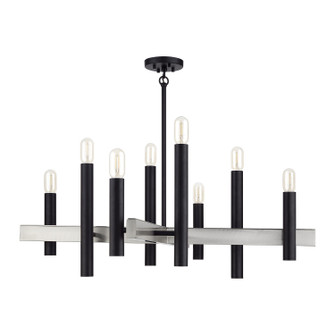 Helsinki Eight Light Chandelier in Black with Brushed Nickel (107|49996-04)