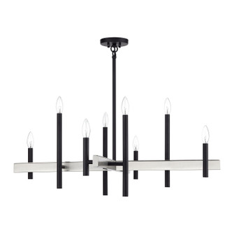 Denmark Eight Light Chandelier in Black with Brushed Nickel (107|49347-04)