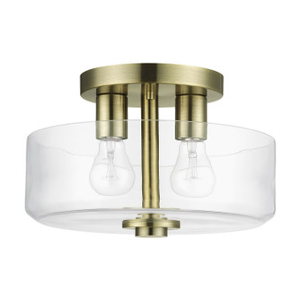 Whitworth Two Light Semi-Flush Mount in Antique Brass (107|46122-01)