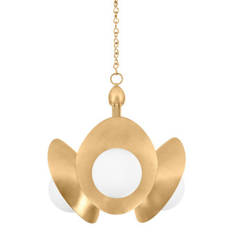 Olson Three Light Chandelier in Vintage Gold Leaf (67|F3024-VGL)
