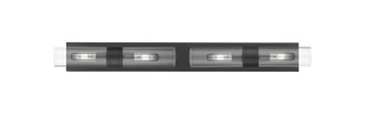 Downtown Urban Four Light Bath Vanity in Matte Black (405|617S-4W-BK-G617-8CL)