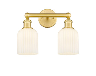 Edison Two Light Bath Vanity in Satin Gold (405|616-2W-SG-G559-5GWH)
