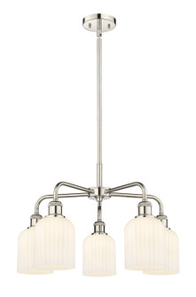 Downtown Urban Five Light Chandelier in Polished Nickel (405|516-5CR-PN-G559-5GWH)