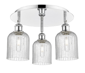 Downtown Urban Three Light Flush Mount in Polished Chrome (405|516-3C-PC-G559-5SDY)