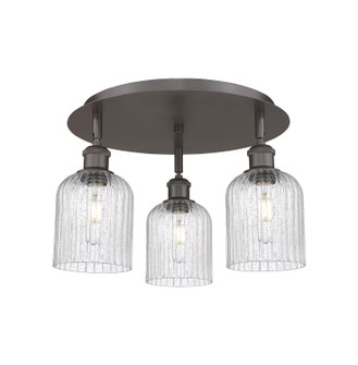 Downtown Urban Three Light Flush Mount in Oil Rubbed Bronze (405|516-3C-OB-G559-5SDY)