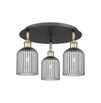 Downtown Urban Three Light Flush Mount in Black Antique Brass (405|516-3C-BAB-G559-5SM)