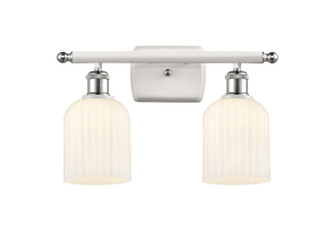 Ballston Two Light Bath Vanity in White Polished Chrome (405|516-2W-WPC-G559-5GWH)