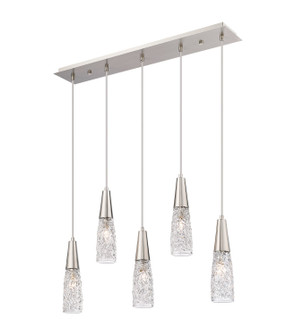 Downtown Urban Five Light Island Pendant in Brushed Satin Nickel (405|322-5I-SN-G322-3CL)