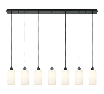Downtown Urban Seven Light Linear Pendant in Matte Black (405|127B-7P-BK-G434-7WH)