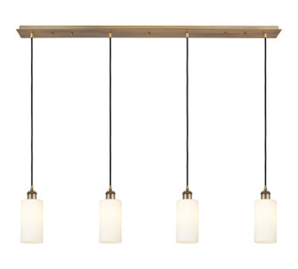 Downtown Urban Four Light Linear Pendant in Brushed Brass (405|124B-4P-BB-G434-7WH)