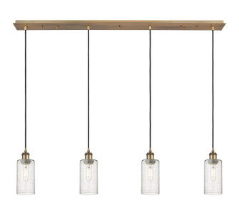 Downtown Urban Four Light Linear Pendant in Brushed Brass (405|124B-4P-BB-G434-7DE)