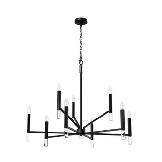 Sunjai Nine Light Chandelier in Matte Black (47|45232)