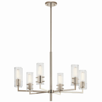 Velestino Six Light Chandelier in Polished Nickel (12|52679PN)