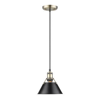 Orwell One Light Mini Pendant in Aged Brass (62|3306-S AB-BLK)