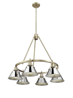 Orwell Six Light Chandelier in Aged Brass (62|3306-6 AB-CH)