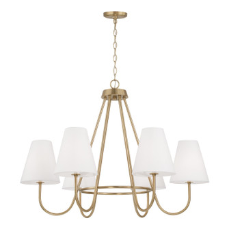 Julia Six Light Chandelier in Matte Brass (65|452761MA)