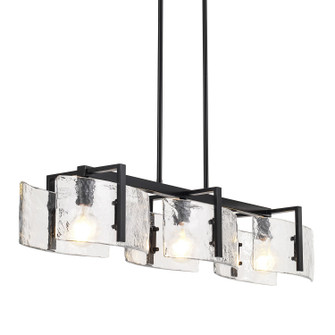 Aenon Three Light Linear Pendant in Matte Black (62|3164-LP BLK-HWG)