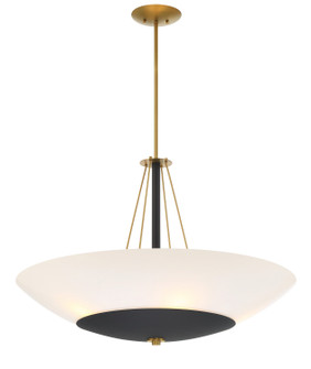 Bax Five Light Pendant in Sand Coal and Soft Brass (7|1705-781)