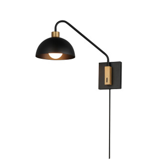 Thelonious One Light Wall Sconce in Black / Natural Aged Brass (16|10021BKNAB)