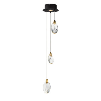 Pebble LED Pendant in Black / Polished Gold (86|E11073-122BKPG)