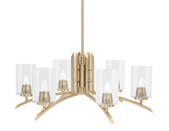 Kurve Six Light Chandelier in New Age Brass (200|3706-NAB-300)