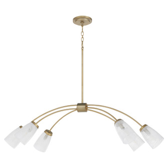 Arpeggio Six Light Linear Chandelier in Aged Brass (19|6877-6-80)