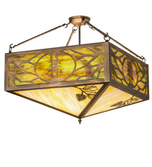 Balsam Pine Four Light Semi-Flushmount in Antique Copper (57|273762)