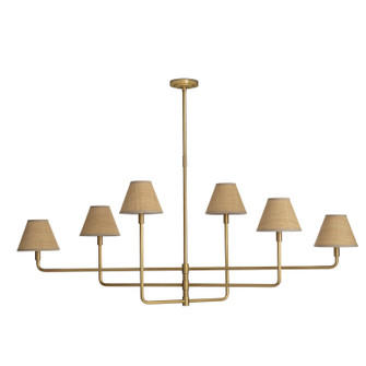 Polly Six Light Chandelier in Natural Brass (400|16-1454NB-RAT)