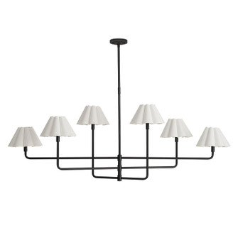 Polly Six Light Chandelier in Blackened Brass (400|16-1454BB-WT)