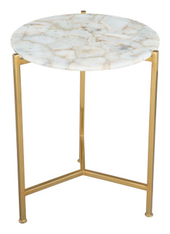 Haru End Table in White, Gold (339|101502)