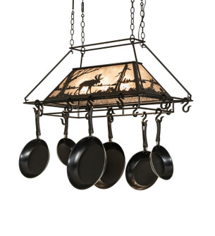 Moose At Lake Three Light Pot Rack in Textured Black (57|273340)