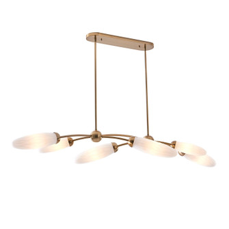 Crest Six Light Island Pendant in Winter Brass (33|520661WB)